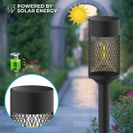 Lauko Led saulės &scaron;viestuvas stovas sodui, 60 cm, juodas