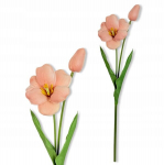 Dirbtiniai "kawowy Tulipan" žiedai, 53 cm, putplasčio, kaip gyvi