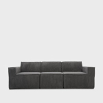Modulinė sofa LYKKE, 3 vietų, tamsiai pilkos spalvos kordurojus, 263x88x73 cm