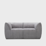 SVELA 2 vietų modulinė sofa i&scaron; pilko kordurojaus &ndash; kompakti&scaron;kas komfortas su &scaron;iuolaiki&scaron;ku stiliumi