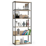 Atviros lentynos AKORD Industrial Loft 800 juodas rėmas ąžuolas Sonoma 80x32x192 cm