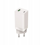 Setty ładowarka sieciowa GAN PD+QC USB + USB-C 65W LSI-02 biała JO