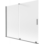 Vonios sienelė Mexen Velar, 180 x 150 cm, Brushed gun gray/matinis stiklas