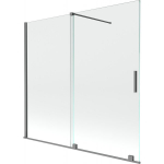 Vonios sienelė Mexen Velar, 170 x 150 cm, Gun metal/Transparent