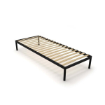 Lova rėmas Topeshop BED ALU 80x200 Metalinė Moderni Juoda Su Medinėmis Lentelėmis