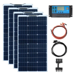 Saulės kolektorių rinkinys, lankstūs 200W kolektoriai, 12V baterijų suderinamumas, 400W rinkinys