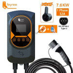32A krovimo stotis elektriniam automobiliui EVSE Wallbox 7.6KW tipo 2 IEC62196 APP valdymo kabelis.bazarland30