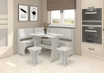 Kampinis virtuvės komplektas Meblocross Craft baltas / Eco baltas klasikinis MDF stalas