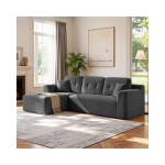 Kampinė sofa 150x244x73 cm pilka, audinys