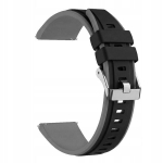 BestAccessories, 20 mm silikoninė apyrankė, juoda-pilka