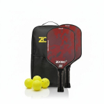 Zoodo P7 Kevlar red camo piklbolo raketės rinkinys 4 kamuoliukai USAPA krep&scaron;ys