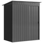 Metalinis sodo namelis, 159x106x181 cm, tamsiai pilkas, plieninė konstrukcija