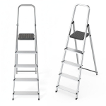 Aluminium Single-Sided Ladder 5 Steps Foldable with Platform 150 kg ModernHome