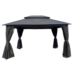 Pavėsinė Pergola Pawilon 3x4x2,7m su sienomis, juoda