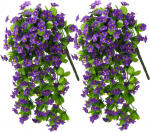 Kabamos dirbtinės gėlės dekorui, violetinės, 2 vnt
