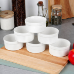 Kepimo indai keraminiai balti 260 ml 6 vnt. 10x5 cm Orion