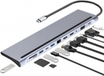 USB 3.1 į dual HDMI 12 viename Type-C dokas, 4K, VGA