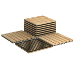 10 vnt. 30x30 cm Akacijos Medinės Grindų Plytelės, 10 vnt. 30x30 cm Akacijos Medinės Grindų Plytelės