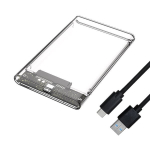 I&scaron;orinio kietojo disko dėklas 2,5 col. SSD korpusas, SATA į USB 3.1, skaidrus