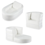 3-in-1 vaiki&scaron;ka sofa-lova balta, 3-in-1 vaiki&scaron;ka sofa-lova balta