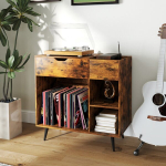 Vinilo grotuvų spintelė su USB ir Type-C 79,5x40x79 cm ruda, Vinilo grotuvų spintelė su USB ir Type-C 79,5x40x79 cm ruda