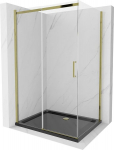 Du&scaron;o kabina Mexen Omega su padėklu ir sifonu, Gold+Black/Gold, 120 x 90 cm