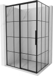 Mexen Rox stumdomas du&scaron;o kabinas su kairine puse 95 x 75 cm, juodos grotelės, juoda - 8C2-095-075-70-77-L