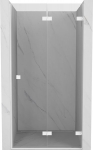 Mexen Lunar-F sulankstomos du&scaron;o durys de&scaron;inės 60 cm, skaidrios, baltos - 836-060-000-20-00-P