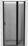 Mexen Mist du&scaron;o durys de&scaron;inės pusės 115 cm, juodas rėmelis, juoda - 8A4-115-000-70-70-P, 115x200