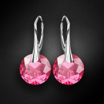 Sidabriniai auskarai moterims DiamondSky &bdquo;Marianne (Rose)&ldquo; su Swarovski kristalais