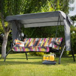 Supamo pagalvių komplektas PATIO Latina F008-13LB geometrinis ra&scaron;tas poliesteris 150x92cm