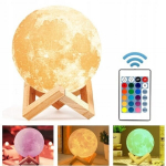 3D RGB mėnulio lempa, nuotolinio valdymo