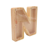 Medinė taupyklė, raidė N, ruda