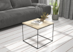 Kavos staliukas ADRK Furniture Elena 50x50 cm, &scaron;viesiai rudas/juodas