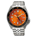 Laikrodis vyrams Seiko 5 Sports SKX GMT oranžinis