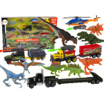 Transporto priemonių rinkinys su dinozaurais Lean Toys
