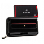 Natūralios odos piniginė vyrams Rovicky, juoda