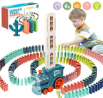 Automatinis domino padėjimo traukinukas žaislų rinkinys LIVMAN X007-1