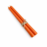 Oranžinės stalo žvakės i&scaron; natūralaus bičių va&scaron;ko, 26 cm (2 vnt.)