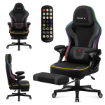 Žaidimų kėdė Huzaro Force 4.6 Black Mesh RGB Smart, juoda