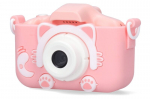 Skaitmeninis fotoaparatas vaikams kitt pink full hd 12 mpx sd kortelė 32gb xtech