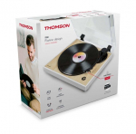 THOMSON TT301 - 33 and 45 rpm designer vinyl turntable - Audio-Technica AT3600L playback head - Wood and white