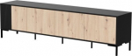 TV spintelė Cama Meble MERCI 200x40x54 cm juoda / ąžuolas artisan, moderni, su durelėmis