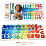 Lavinamoji Montessori medinė dėlionė - veiklos lenta LIVMAN CSDW-009, 99 vnt