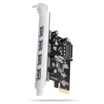 AXAGON PCEU-430RS PCIe Kontroleris, 4x USB jungtis 5Gbps, SATA maitinimas, Renesas PD720201