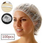 Hair accessories,100pcs/lot Disposable Shower Caps Hat Non-woven Shower Caps One-Off Bathing Elastic Shower Cap Bath Caps Solid Color,