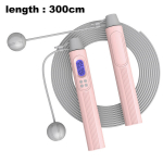 Jumping ropes,Jump Rope with Counter, Cordless Weighted Jump Rope, Adjustable， for Fitness,Sports Training,pink + gray