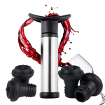 Kitchen furniture accessories,Vacuum Wine Saver Set, Stainless Steel Pump & 4 Stoppers Keep Red/White/Beer Fresh Longer - Black,