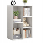 Atvira stovinti knygų spinta balta didelė spintelė palėpės komoda Skandinavijos 5 lentynos