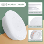 Lentynos &ndash; besisukantis tortų sukamasis stalas, baltas tortų stovo suktukas tortų dekoravimui, pyragams, pyragams